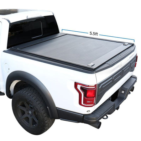 Retractable Aluminum Tonneau Cover fits Ford F-150 (5.5ft Bed) 2004-2025 - Broadfeet