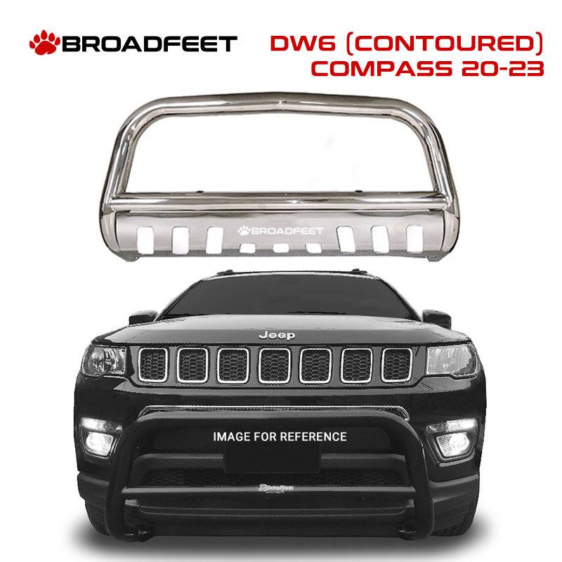 Front Bull Bar with Skid Plate (DW6) Bumper Guard fits Jeep Compass 2020-2025 - Broadfeet