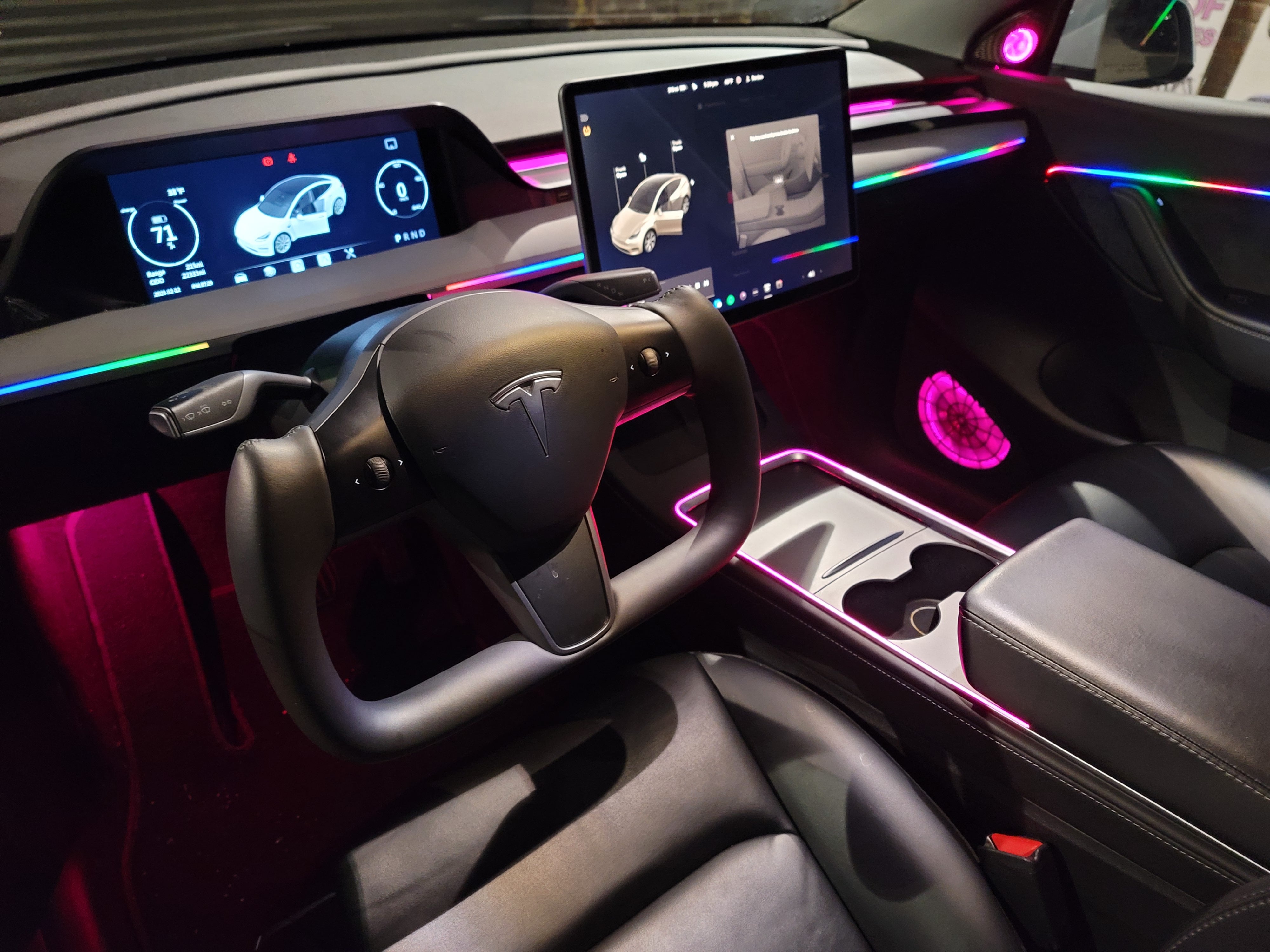 Tesla Yoke Steering Wheel and LED Light By Broadfeet
