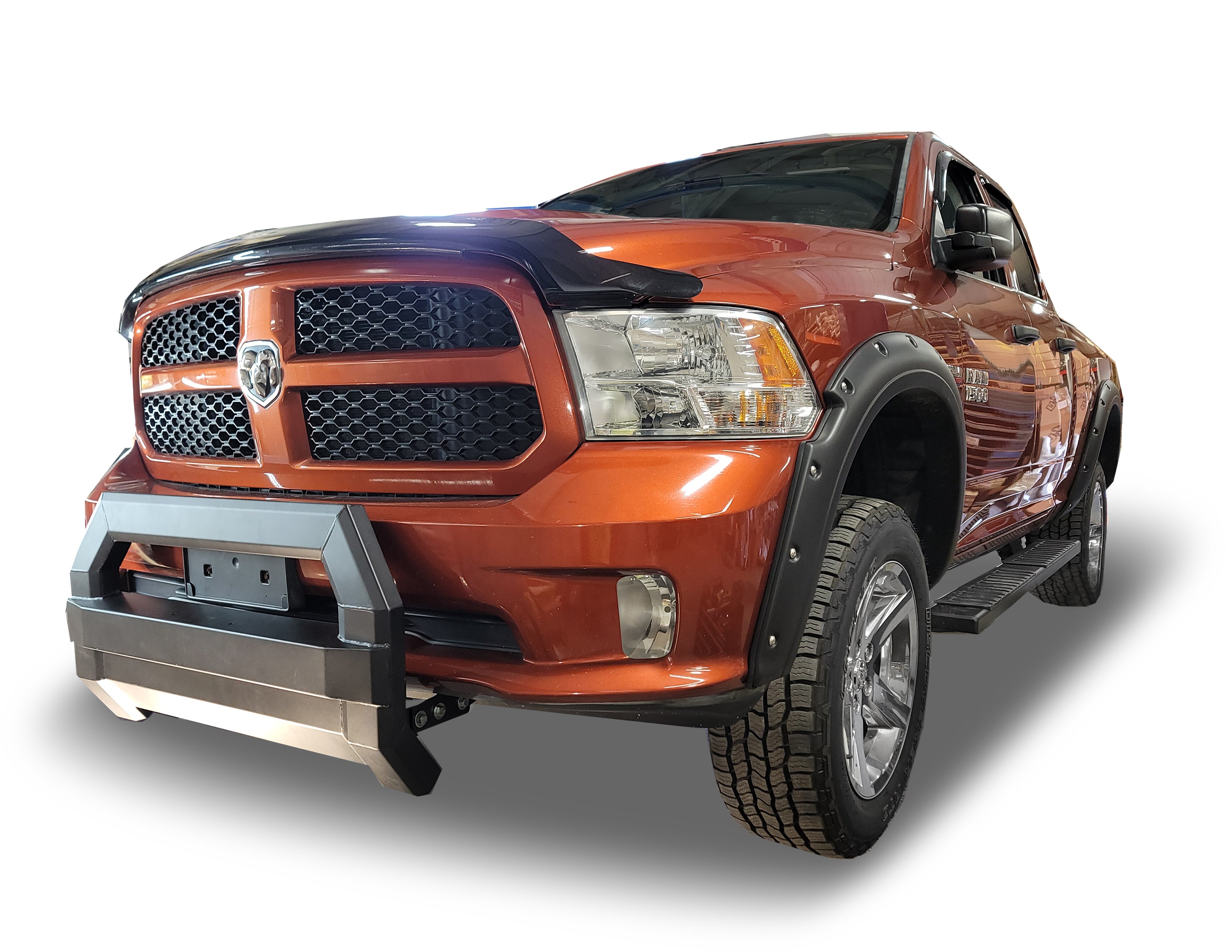 Front Bull Bar with Skid Plate (HEX PRO) Bumper Guard fits Ram 1500 2009-2025 *Classic*, All Cab Size - Broadfeet