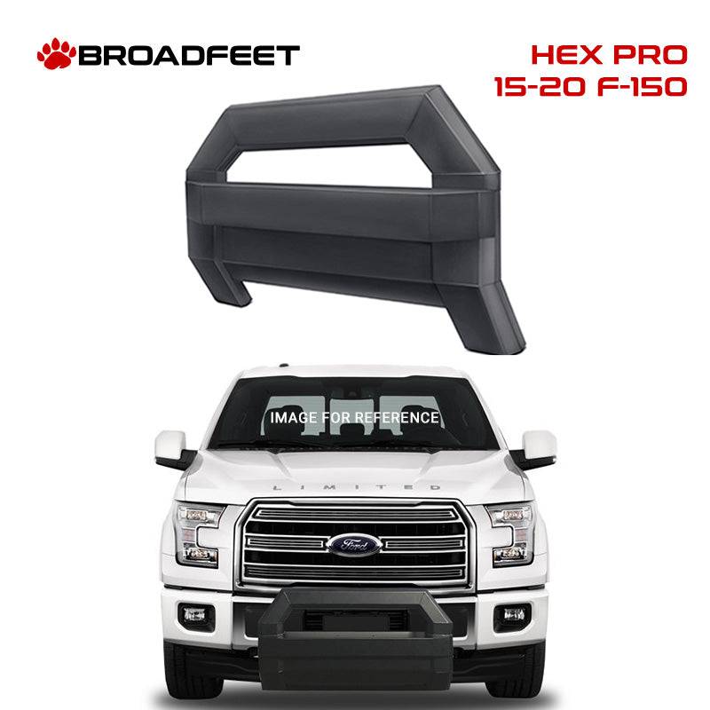 Front Bull Bar with Skid Plate (HEX PRO) Steel Bumper fits Ford F-150 2015-2020 - Broadfeet