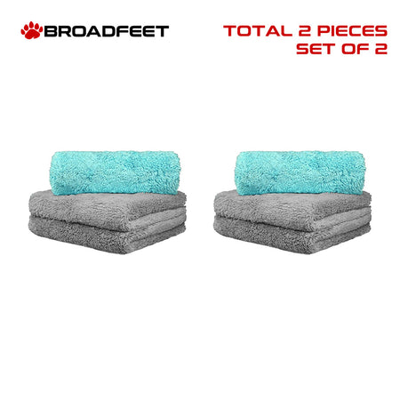 Detailing / Car Wash Towel - Plush & Soft (BLUE & GREY) for Wiping & Drying - Broadfeet