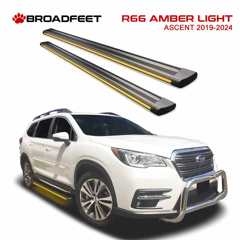 R66 Running Board Side Step with AMBER Ambient LED Light fits Subaru Ascent 2019-2024 - Broadfeet
