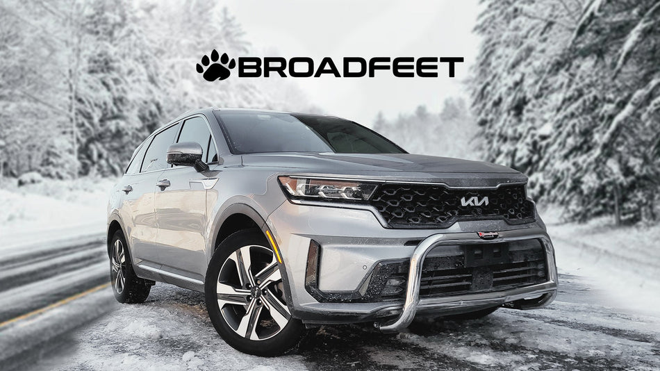 Kia Sorento Fourth Generation 2021 2022 2023 2024 Front Bumper Guard Exterior Accessories Parts Add-On Upgrades Wallpaper Car SUV with Snow Ice Background by Broadfeet