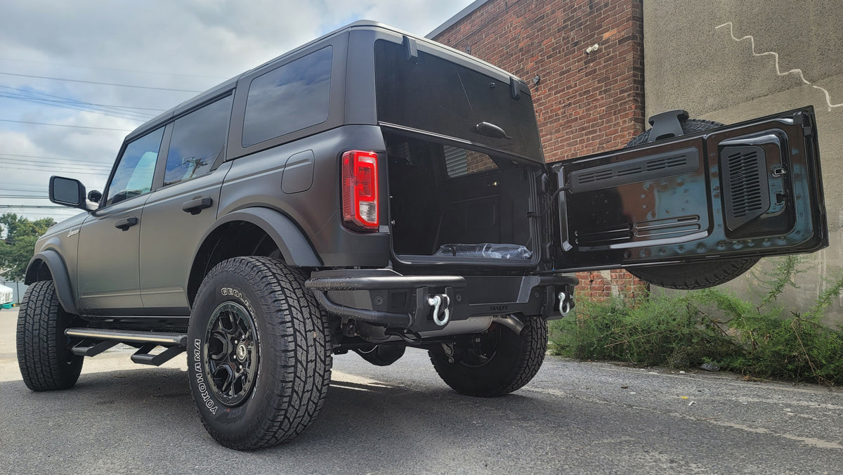 Rear Steel Bumper Replacement- TrailFX BR004T fits Ford Bronco 2021-2025 - Broadfeet