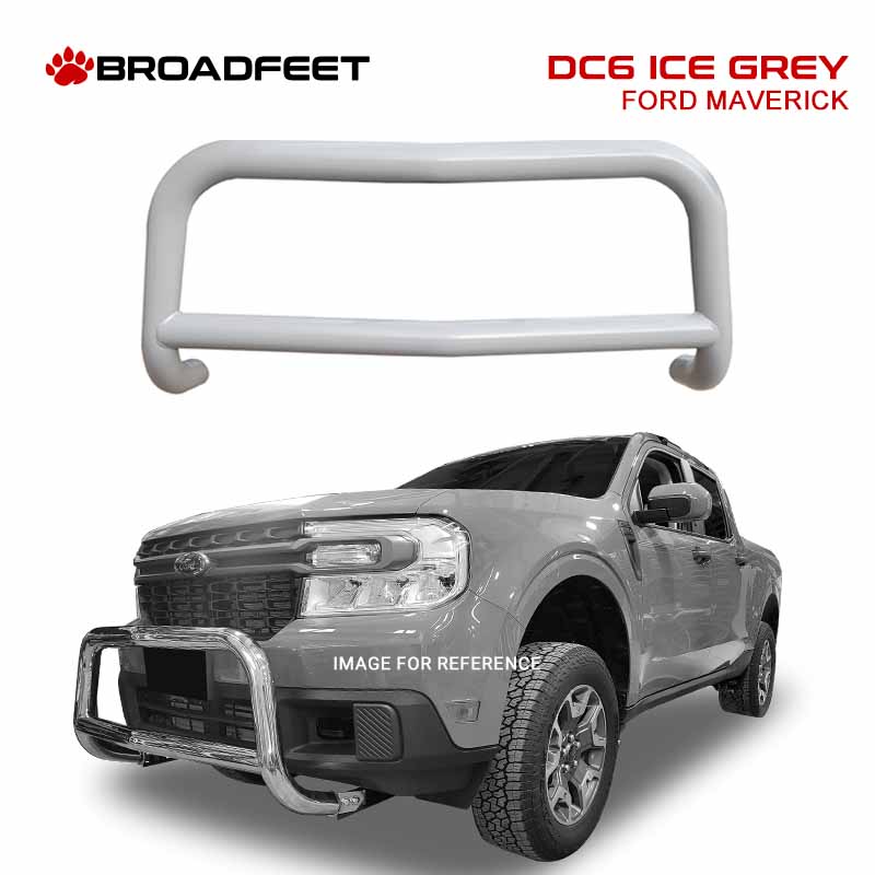 Front A-Bar / Nudge Bar (DC6) Bumper Guard in "ICE GREY" Powder Coat Steel fits Ford Maverick 2022-2024 - Broadfeet