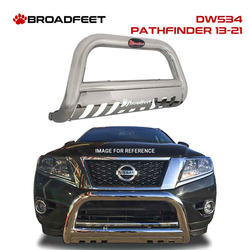 Front Bull Bar with Skid Plate (DW534) Bumper Guard fits Nissan Pathfinder 2013-2021