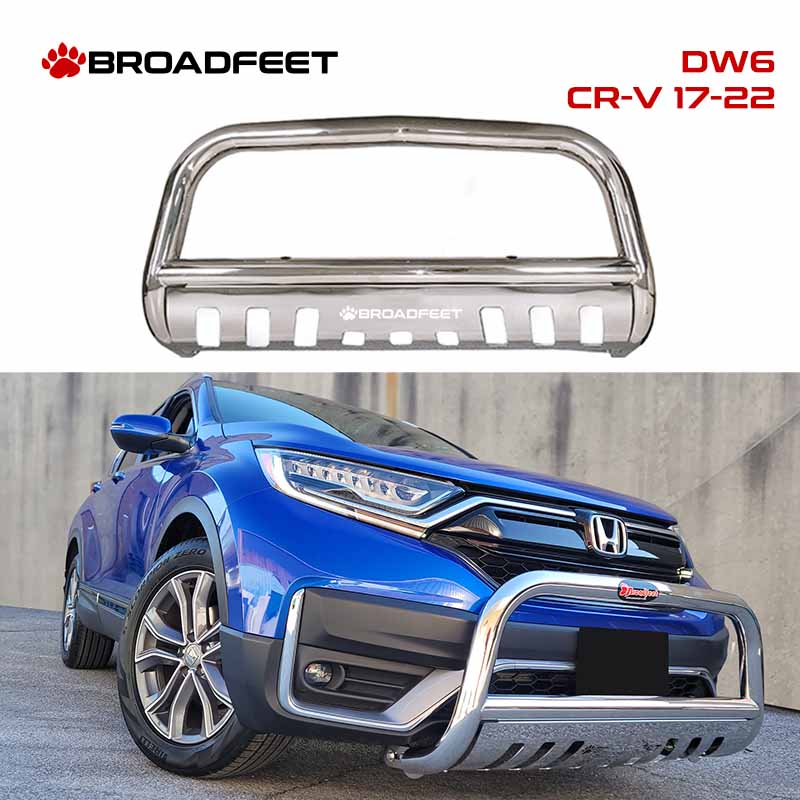 Front Bull Bar with Skid Plate (DW6) Bumper Guard fits Honda CR-V 2017-2022 - Broadfeet