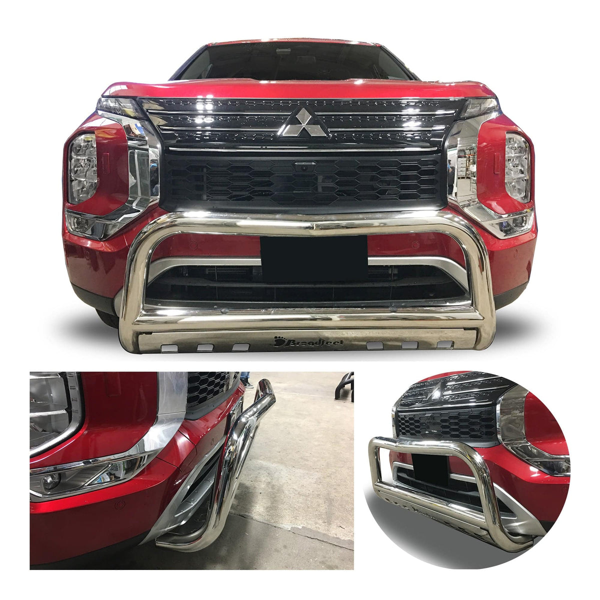 fits Mitsubishi Outlander Non-Sport 2022-2025 Front Bull Bar with Skid ...