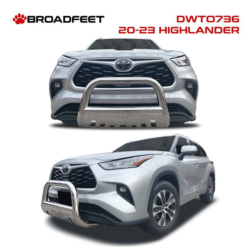 Front Bull Bar with Skid Plate (DWTO736) Bumper Guard fits Toyota Highlander 2020-2023 - Broadfeet