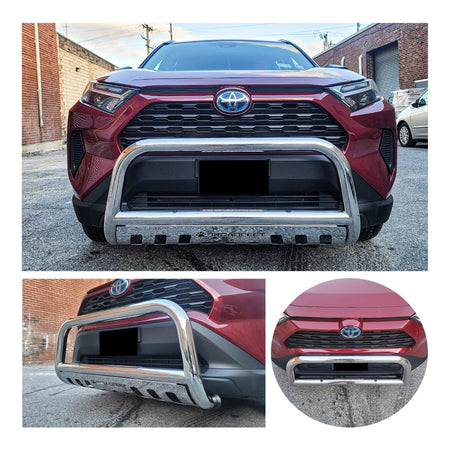 Front Bull Bar with Skid Plate (DW8) Straight Style Bumper Guard fits Toyota RAV4 2019-2024 - Broadfeet