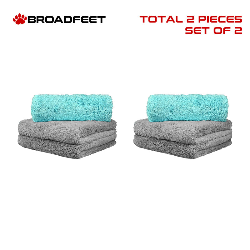 Detailing / Car Wash Towel - Plush & Soft (BLUE & GREY) for Wiping & Drying - Broadfeet