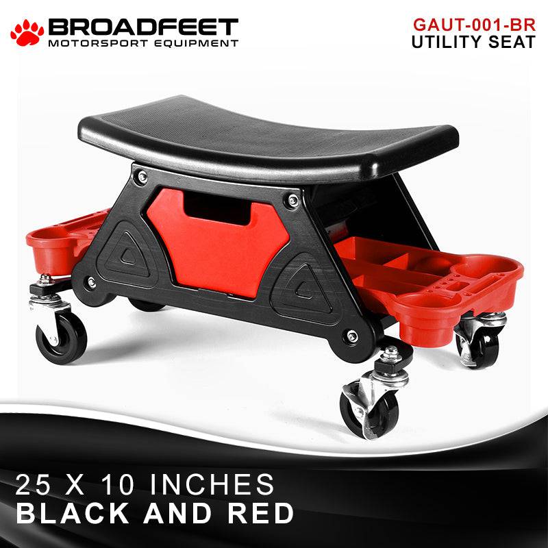 Multifunctional Utility Stool Chair Seat with Wheels in RED & BLACK - Broadfeet