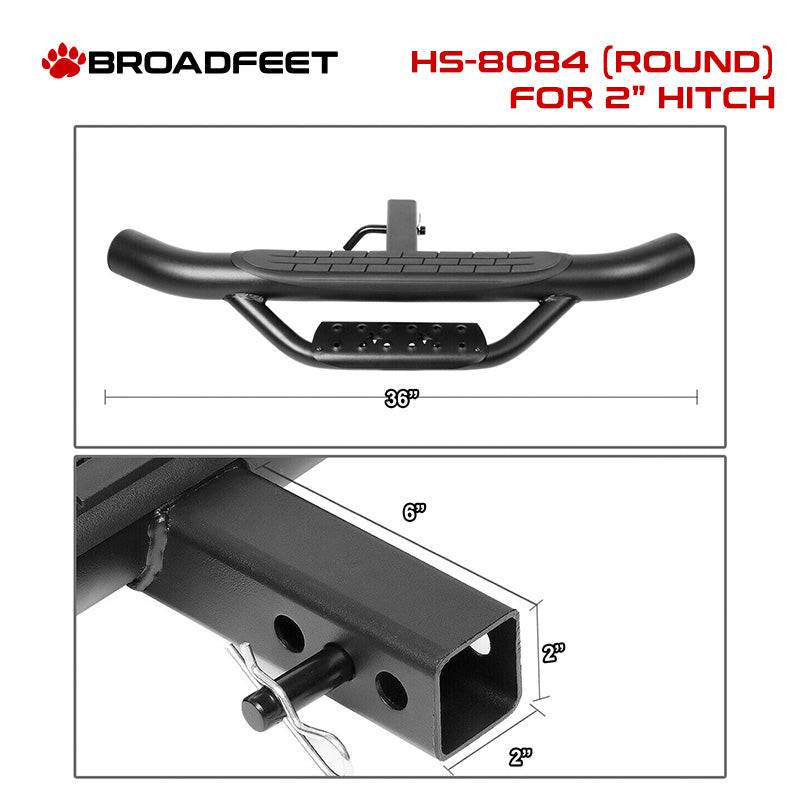 2" Hitch Receiver Accessories - 8084 Series 37" Hitch Step (Round Design) - Broadfeet