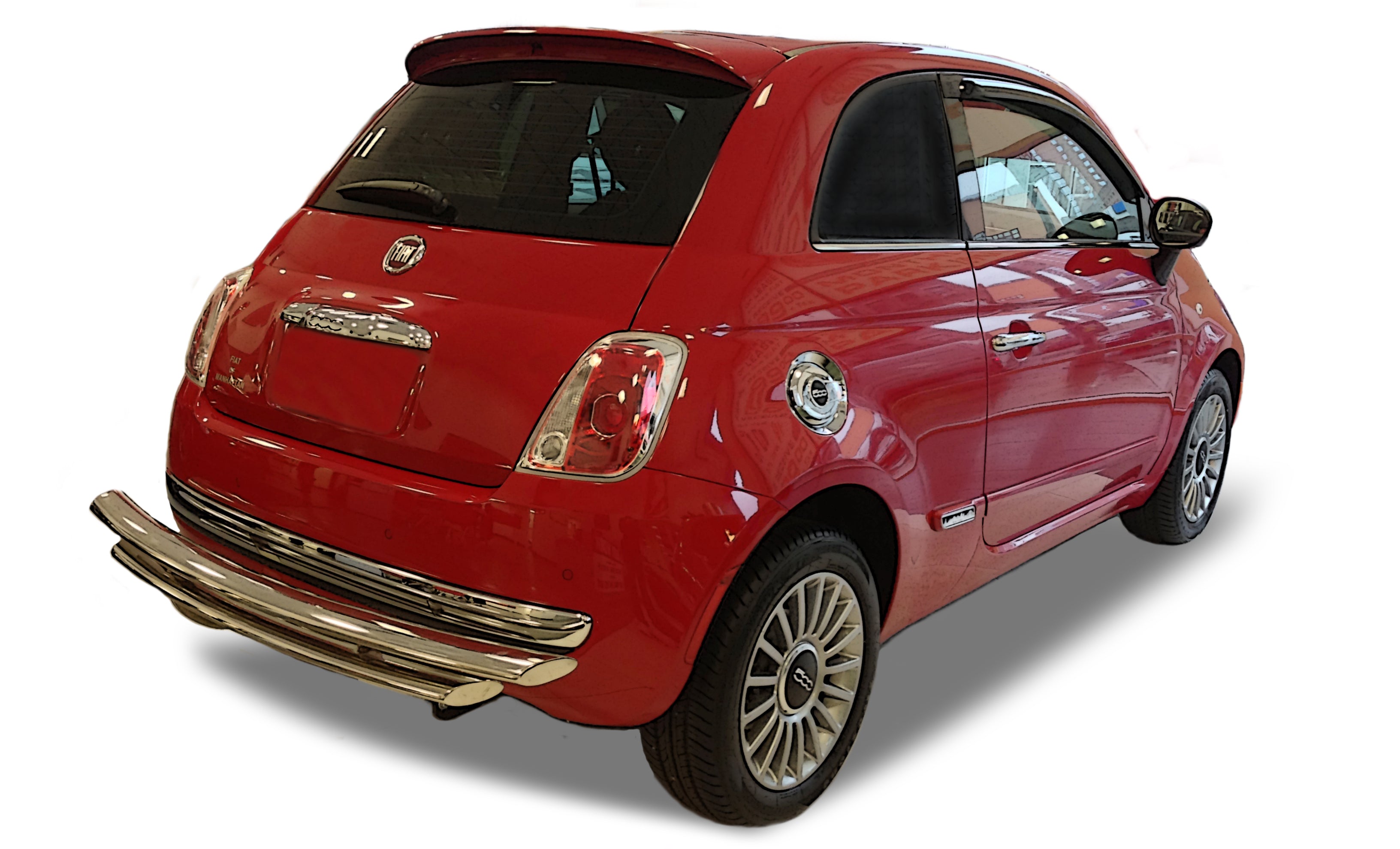 Rear Double Layer Bumper Guard fits Fiat500 2012-2019 - Broadfeet