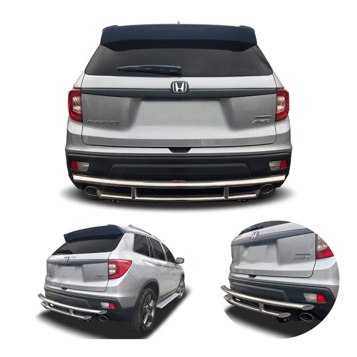 Rear Double Layer (DL11) Bumper Guard fits Honda Passport 2019-2024 - Broadfeet