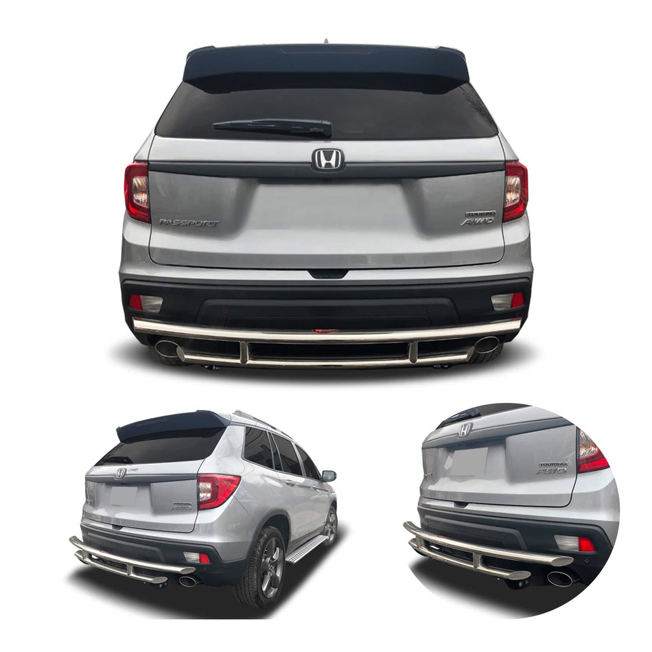 Rear Double Layer (DL11) Bumper Guard fits Honda Passport 2019-2024 - Broadfeet