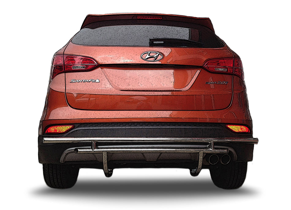 Rear Double Layer: (DL303) Bumper Guard fits Hyundai Santa Fe 2013-2018 & Kia Sorento 2014-2015 - Broadfeet