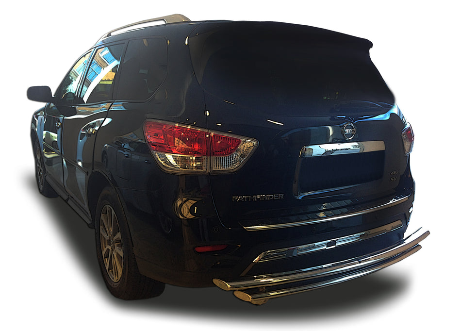 Rear Double Layer (DL534 Black) Bumper Guard fits 2013-2025 Nissan Pathfinder & 2013-2021 Infiniti QX60 - Broadfeet