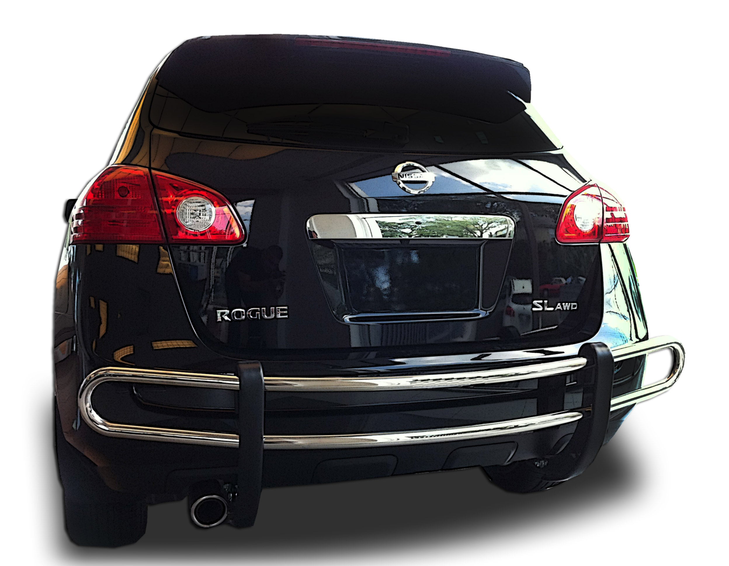 Rear Double Pipe (DP541) Bumper Guard in Stainless Steel fits Nissan Rogue 2008-2013 - Broadfeet