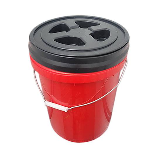Detailing / Car Wash - Bucket with Cover - 20L (RED & BLACK) - Broadfeet