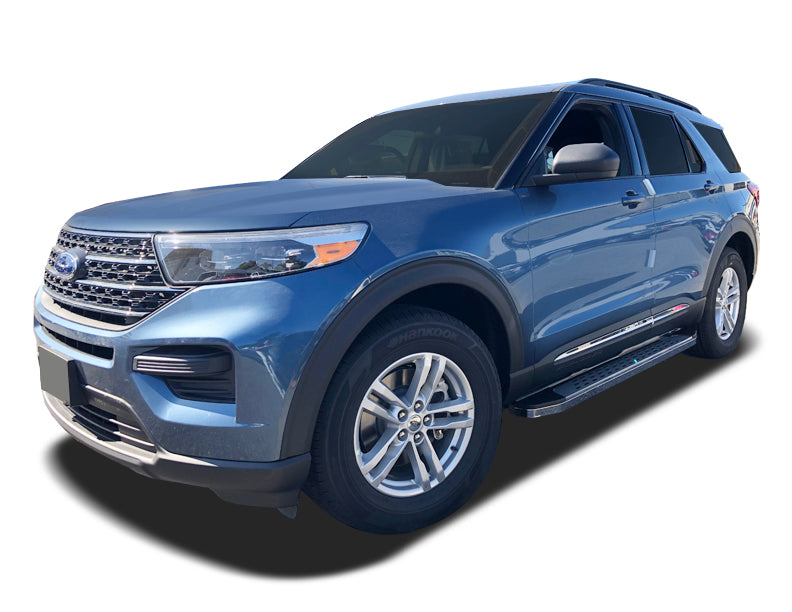 Running Boards R22 Series (RB185 BLACK) fits Ford Explorer 2020-2025 | Lincoln Aviator 2020-2025 (V2) in Black - Broadfeet