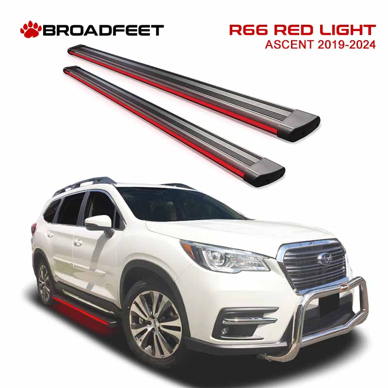 R66 Running Board Side Step with RED Ambient LED Light fits Subaru Ascent 2019-2024