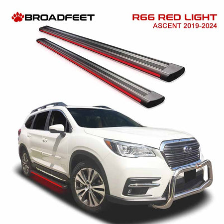 R66 Running Board Side Step with RED Ambient LED Light fits Subaru Ascent 2019-2024 - Broadfeet