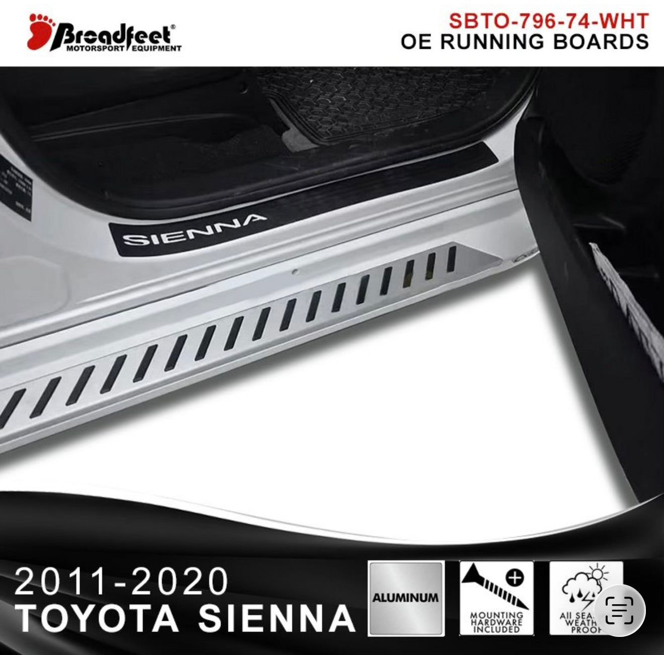 Running Boards OE Style Side Step fits Toyota Sienna 2011-2020 - Broadfeet