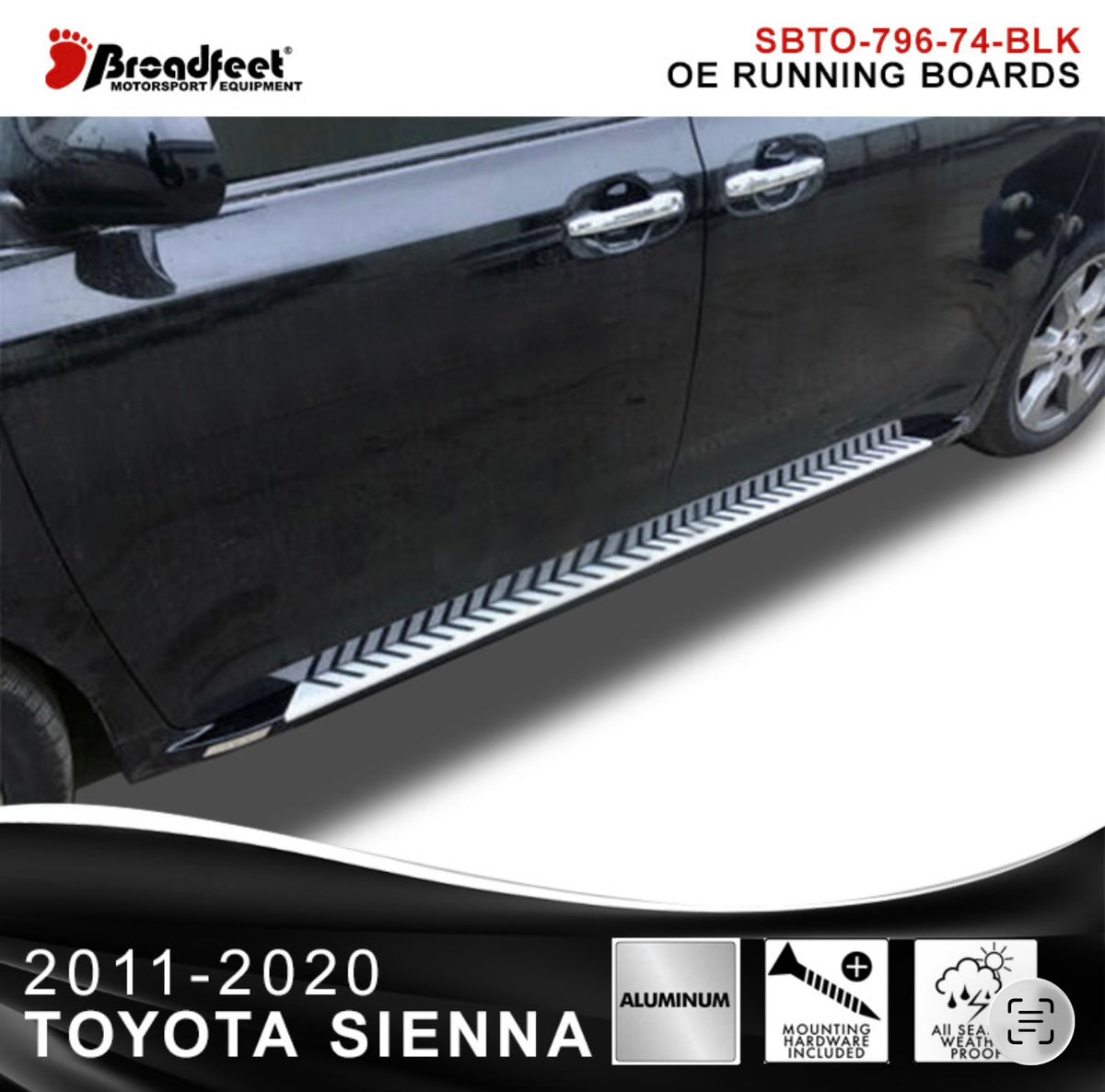 Running Boards OE Style Side Step fits Toyota Sienna 2011-2020 - Broadfeet