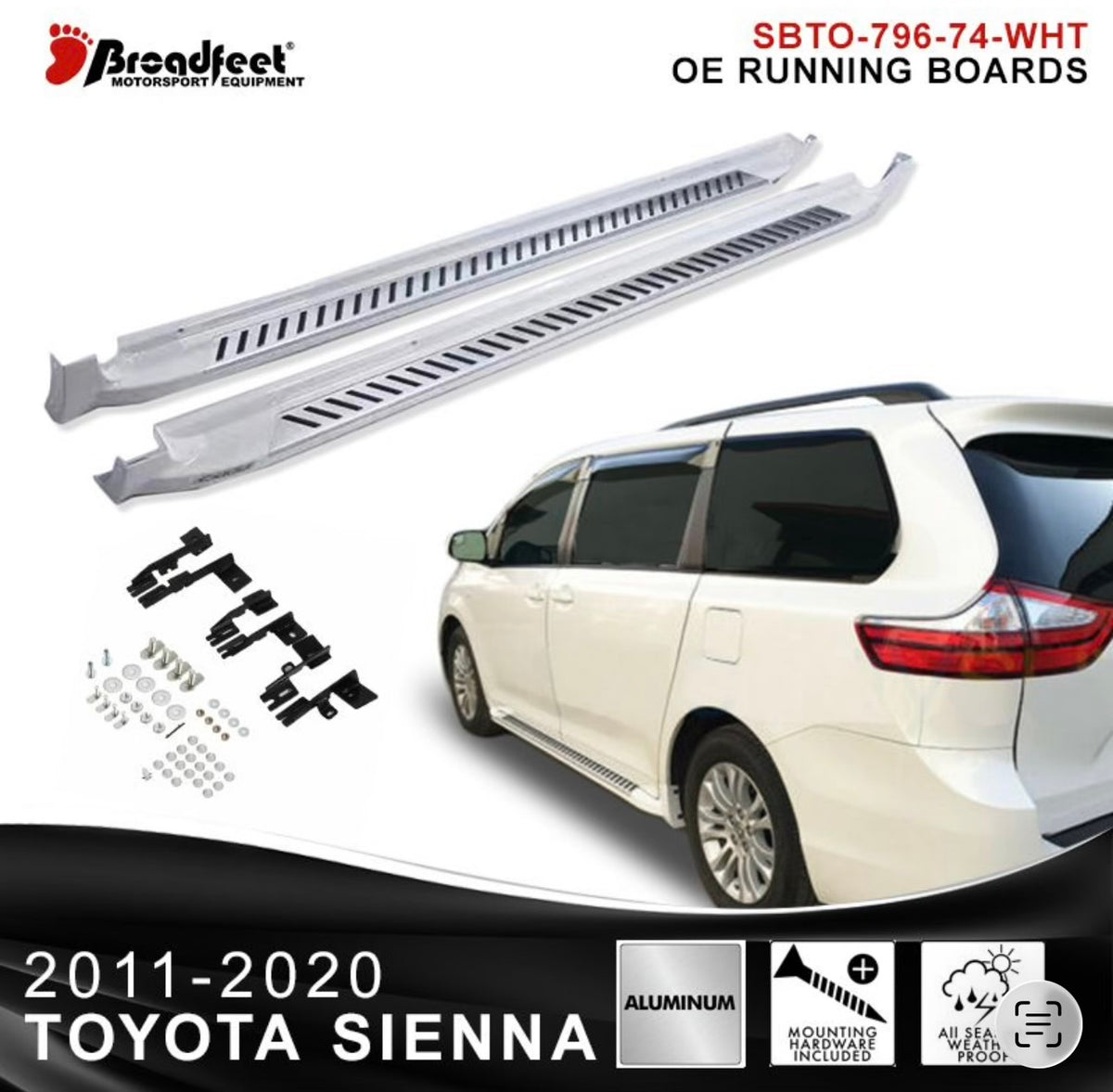 Running Boards OE Style Side Step fits Toyota Sienna 2011-2020 - Broadfeet