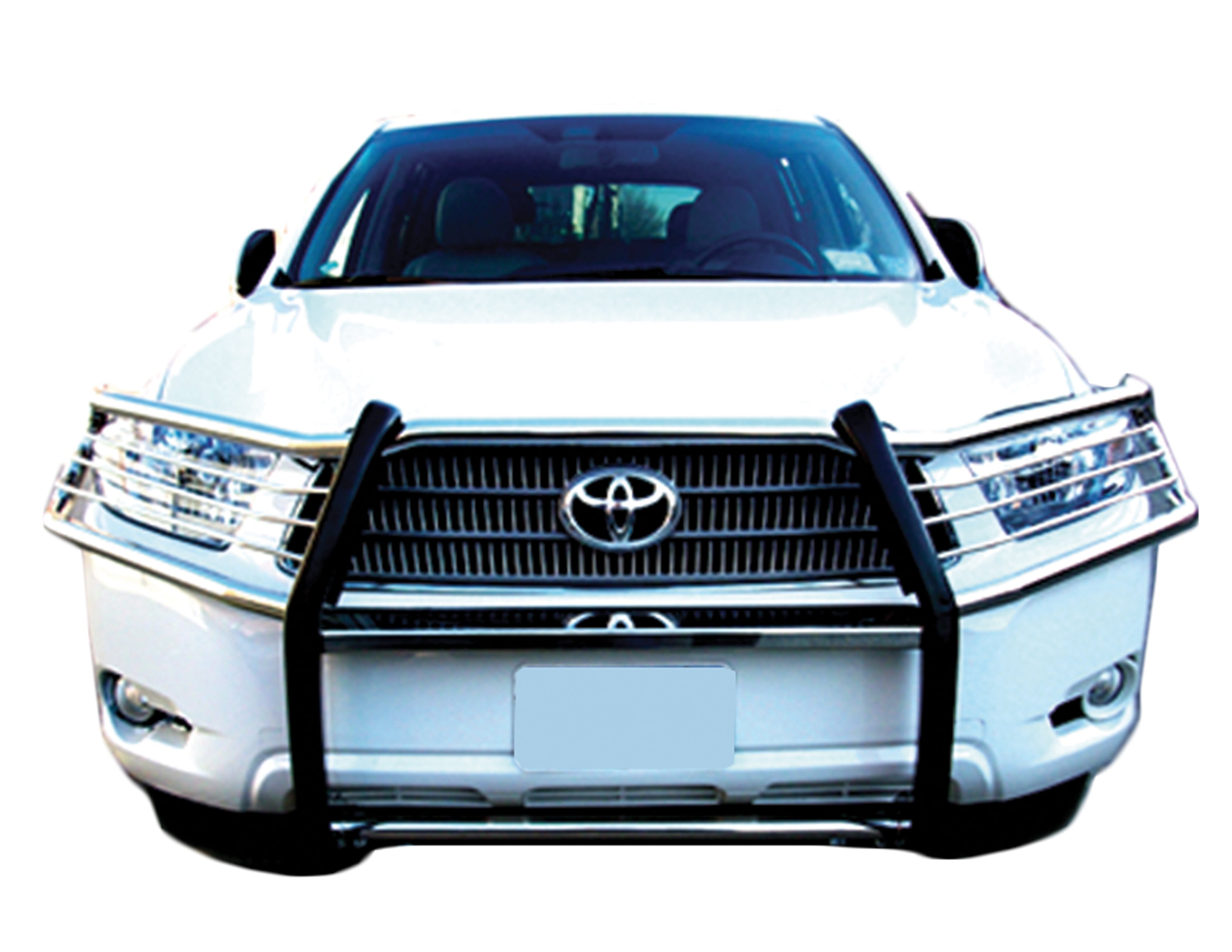 Front Grille Guard (WC732) fits 2008-2010 Toyota Highlander in Black Powder Coat - Broadfeet