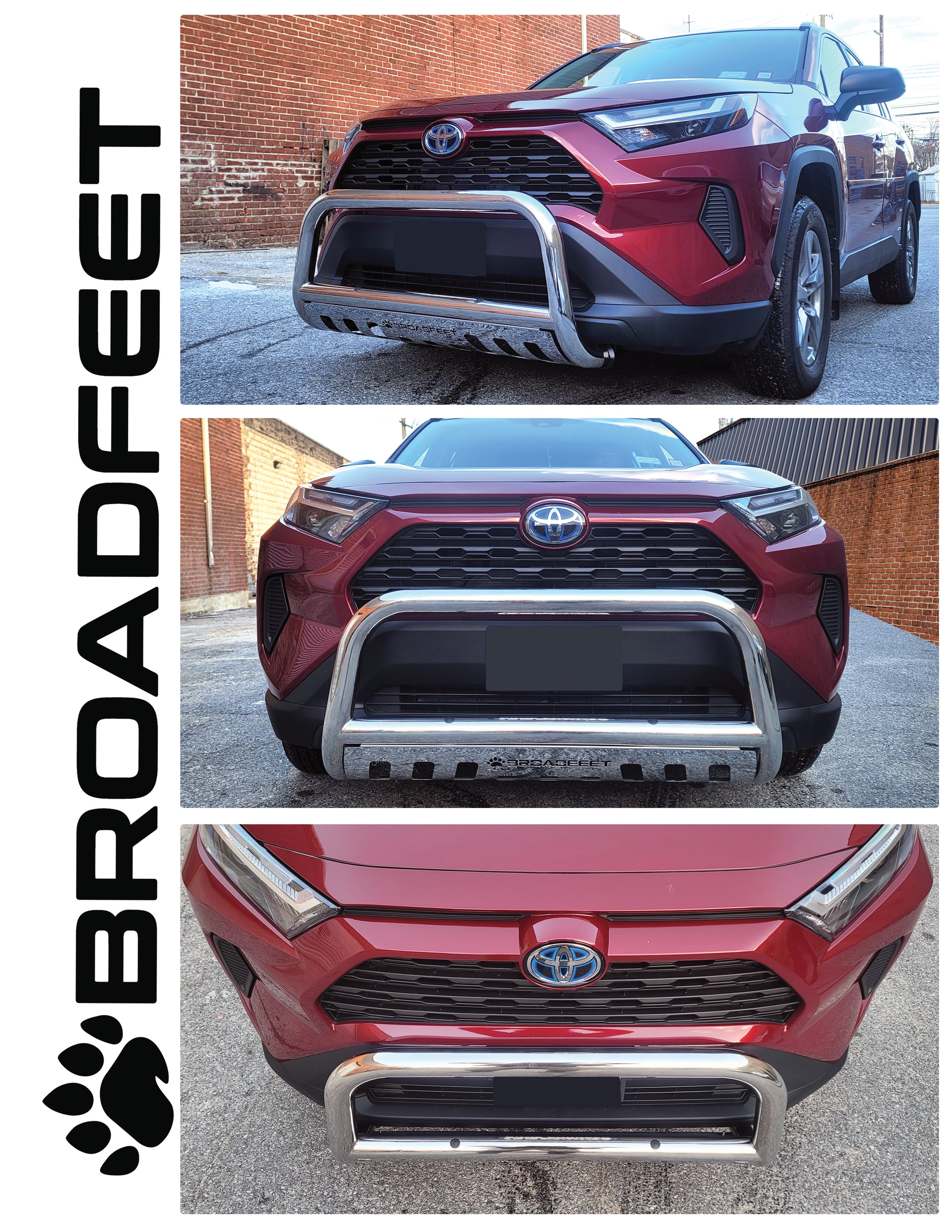 Front Bull Bar with Skid Plate (DW8) Straight Style Bumper Guard fits Toyota RAV4 2019-2024 - Broadfeet